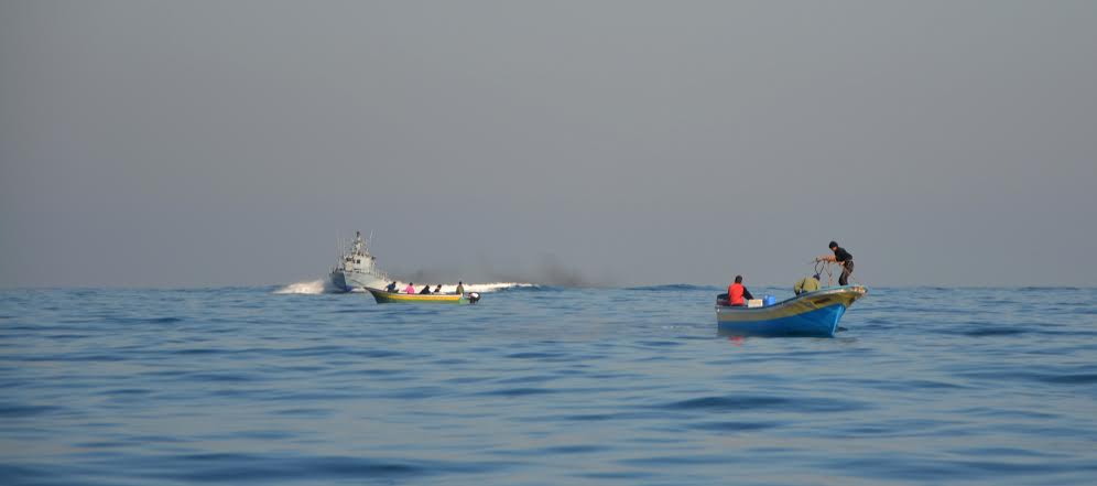 Pescatori di Gaza raggiunti dalla marina militare israeliana. Foto di Rosa Schiano