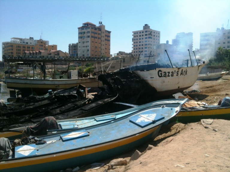 L'Arca di GAza distrutta (Foto: Michele Giorgio/Nena News)